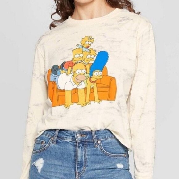 The Simpsons Long Sleeve Tie-Dye Tee Size L - Picture 1 of 6